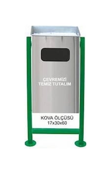Paslanmaz Metal Bahçe Tipi Çöp Kovası Profil Ayak 30 Litre Paslanmaz Metal Bahçe Tipi Çöp Kovası Profil Ayak 30 Litre