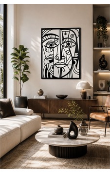 Modern Soyut Yüz Figürlü Metal Duvar Tablosu Geometrik Dekoratif Tablo Ev Ofis Duvar Dekorasyonu Siyah Pica01 Modern Soyut Yüz Figürlü Metal Duvar Tablosu Geometrik Dekoratif Tablo Ev Ofis Duvar Dekorasyonu Siyah Pica01