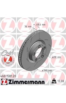 Zımmermann 460.1581.20 Fren Diski Ön Sağ Panamera 970 0986479d23 298615302b-97035140400-97035140401 - Zımmermann 460.1581.20 Fren Diski Ön Sağ Panamera 970 0986479d23 298615302b-97035140400-97035140401 -