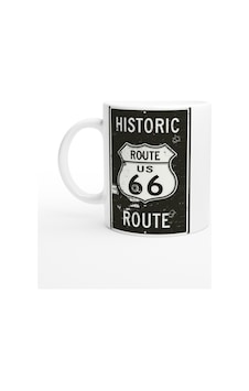 Route 66 Kurşun İzli Retro Metal Levha Temalı Kupa Bardak Renkli Route 66 Kurşun İzli Retro Metal Levha Temalı Kupa Bardak Renkli