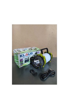 3000mah Şarjlı Led Kamp Lambası Ke47703 Fener Işıldak Abs Gövde Masa Lambası Fonksiyonlu Güçlü Işık Yeşil Yeşil