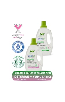 Ecos3 Organik Sıvı Çamaşır Deterjanı + Çamaşır Yumuşatıcı Ecos3 Organik Sıvı Çamaşır Deterjanı + Çamaşır Yumuşatıcı