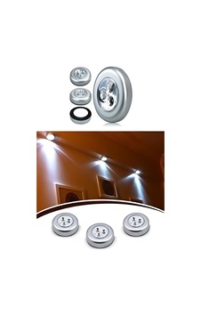 Kablosuz Dokunmatik Led Spot Lamba 3 Lü Set Pil İle Çalışan Dolap İçi Aydınlatma Beyaz - 856087204 Beyaz