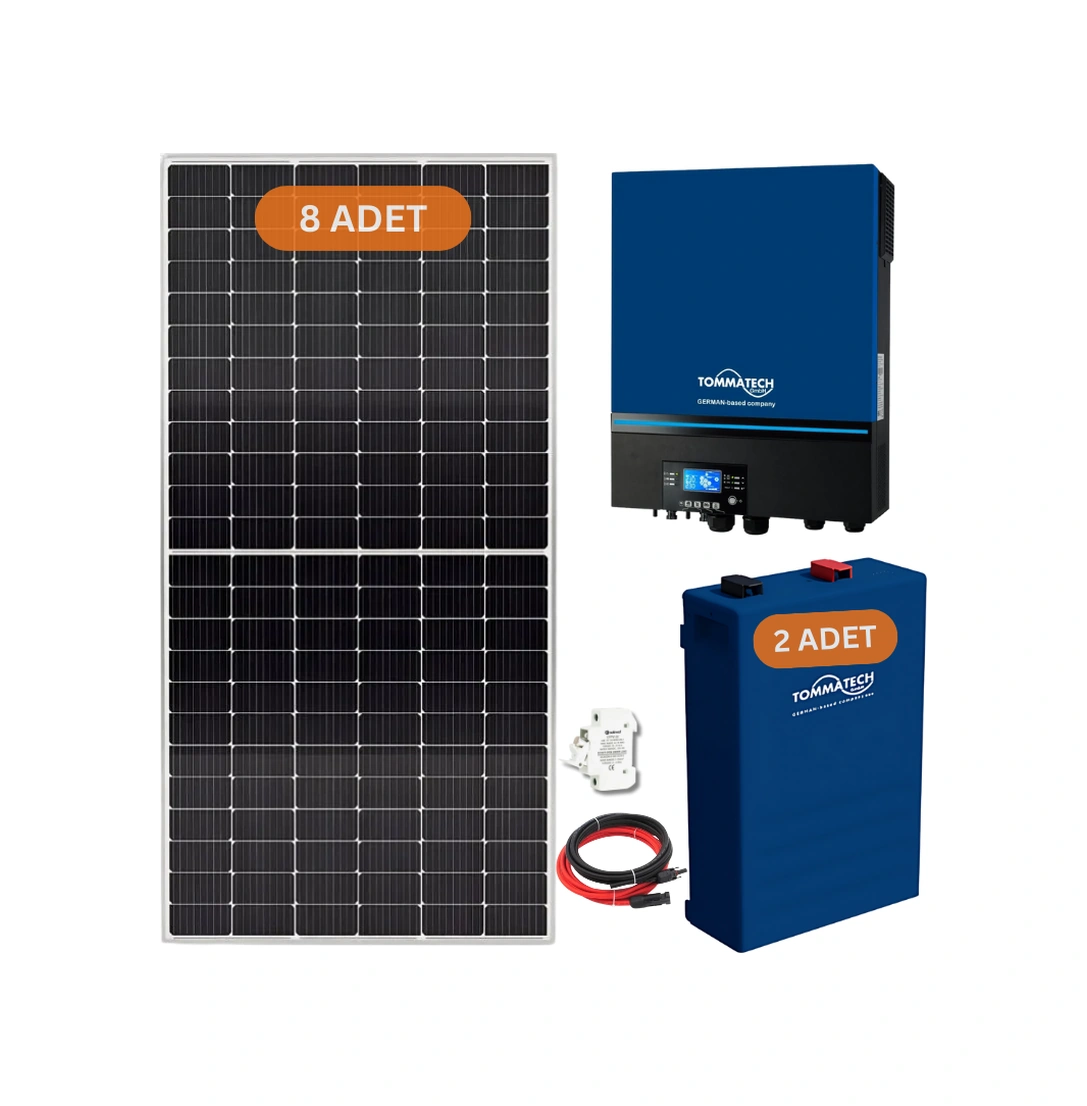 Tommatech 7.2 Kw 51.2 Kw Lityum Akülü Hazır Solar Enerji Paketi Tommatech 7.2 Kw 51.2 Kw Lityum Akülü Hazır Solar Enerji Paketi