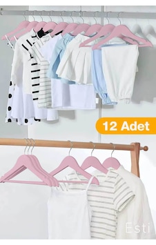 Esti 12 Adet - Ahşap Görünümlü Çocuk Ve Bebek Elbise ,kıyafet Askısı Pembe Kahverengi Esti 12 Adet - Ahşap Görünümlü Çocuk Ve Bebek Elbise ,kıyafet Askısı Pembe Kahverengi