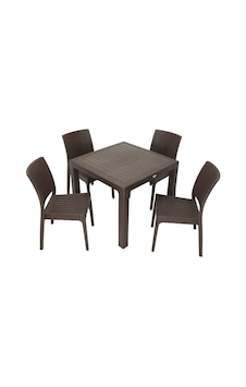 Luna Elit Rattan 90x90 Elit Sandalye Masa Takımı Kahverengi Luna Elit Rattan 90x90 Elit Sandalye Masa Takımı Kahverengi