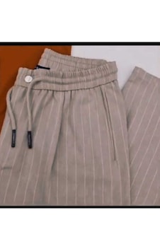 Qwerty Jogger Yan Dikişsiz Tek Pile Çizgili Pantolon 001