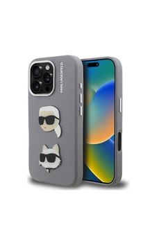 Apple iPhone 16 Pro Max Uyumlu Kılıf Karl Lagerfeld Lisanslı K&c Heads Pin Kapak Gri Apple iPhone 16 Pro Max Uyumlu Kılıf Karl Lagerfeld Lisanslı K&c Heads Pin Kapak Gri