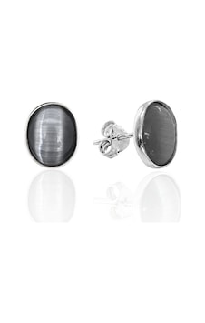 Oya Silver Siyah Oval Sedef Taşlı Gümüş Küpe 1x0.8cm Oyok376 Oya Silver Siyah Oval Sedef Taşlı Gümüş Küpe 1x0.8cm Oyok376