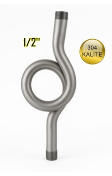 Paslanmaz Çelik Manometre Helezonu 1/2'' Dişli 304 Kalite