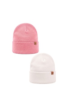 Sayzen Your Shine Unisex Basic Katlamalı 2'li Bere Set Pembe-beyaz Sayzen Your Shine Unisex Basic Katlamalı 2'li Bere Set Pembe-beyaz