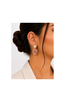Cassis Pembe Yuvarlak Küpe Cassis Pembe Yuvarlak Küpe