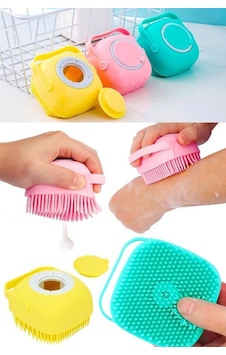 Duş Jeli Hazneli Silikon Fırça Kese Çok Amaçlı Vücut Temizleme Kesesi Banyo Lifi Karışık Duş Jeli Hazneli Silikon Fırça Kese Çok Amaçlı Vücut Temizleme Kesesi Banyo Lifi Karışık