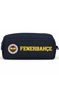 Fenerbahçe Lisanslı Su İtici Özellikli Lacivert Kalemlik- İki Bölmeli & Rubber Logolu Kalem Çantası