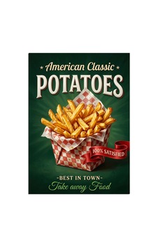 American Classic Patates Kızartması Afişi Dekoratif Kanvas - Mdf Ahşap Tablo Çok Renkli American Classic Patates Kızartması Afişi Dekoratif Kanvas - Mdf Ahşap Tablo Çok Renkli