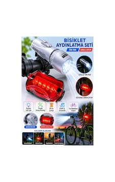 Led Işıklı Bisiklet Ön Ve Arka Aydınlatma Işığı 1 Paket K-4414 Bisiklet Ön Far Ve Arka Stop Lambası Kırmızı Led Işıklı Bisiklet Ön Ve Arka Aydınlatma Işığı 1 Paket K-4414 Bisiklet Ön Far Ve Arka Stop Lambası Kırmızı