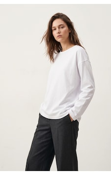 Elemge %100 Pamuk Süprem Oversize Kadın Uzun Kollu T-shirt Compact Penye Tok Yumuşak Kumaş Bol Kesim Nefes Alan Terletmez Yapı Basic Beyaz Tişört Elemge %100 Pamuk Süprem Oversize Kadın Uzun Kollu T-shirt Compact Penye Tok Yumuşak Kumaş Bol Kesim Nefes Alan Terletmez Yapı Basic Beyaz Tişört