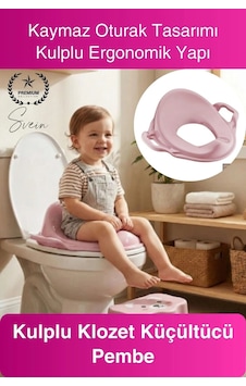 Klozet Pembe Kulplu Klozet Küçültücü Çocuk Adaptörü Tuvalet Eğitimi İçin Kaymaz Oturağı Küçültücü Çok Renkli Klozet Pembe Kulplu Klozet Küçültücü Çocuk Adaptörü Tuvalet Eğitimi İçin Kaymaz Oturağı Küçültücü Çok Renkli