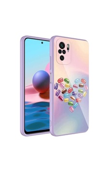 Xiaomi Redmi Note 10 Kılıf Kamera Korumalı Desenli Sert Silikon Zore Epoksi Kapak NO1