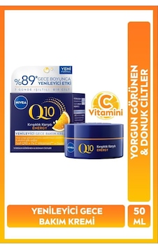 Nıvea Q10 Energy Kırışıklık Karşıtı Yenileyici Gece Bakım Kremi 50ml, C Vitamin, Yorgun Görünen Donuk Cilt Nıvea Q10 Energy Kırışıklık Karşıtı Yenileyici Gece Bakım Kremi 50ml, C Vitamin, Yorgun Görünen Donuk Cilt