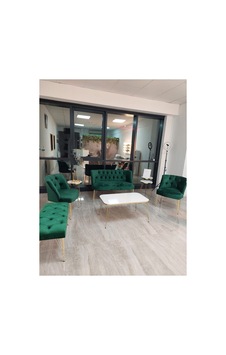 Yesil Metal Ayak Cay Seti 2 1 1 Puf Hedye Yesil Babyface