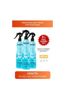Çift Fazlı Keratin İçerikli Fön Suyu 400ml.3'lü Özel Set Çift Fazlı Keratin İçerikli Fön Suyu 400ml.3'lü Özel Set