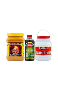 Bozkırlı Çavuşoğlu Tahin Paketi Kepeksiz Tahin + Üzüm Pekmezi + Köpük Helva 3 x 930 G Bozkırlı Çavuşoğlu Tahin Paketi Kepeksiz Tahin + Üzüm Pekmezi + Köpük Helva 3 x 930 G
