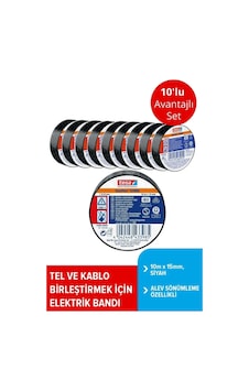 Tesa Elektrik İzolasyon Bandı Spvc, 10m X 15mm, Siyah Renk X10 Adet Tesa Elektrik İzolasyon Bandı Spvc, 10m X 15mm, Siyah Renk X10 Adet