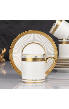 Rsy-215 -90cc 6 Lı Porselen.kahve Fincan Takımı. Kaitlyn Beyaz Gold Rsy-215 -90cc 6 Lı Porselen.kahve Fincan Takımı. Kaitlyn Beyaz Gold