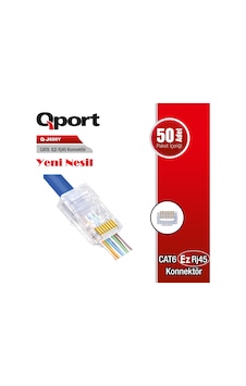 Q-J600Y CAT6 50 ADET EZ-RJ45 YENI NESIL KONNEKTOR Q-J600Y CAT6 50 ADET EZ-RJ45 YENI NESIL KONNEKTOR