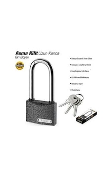 38 Mm Uzun Kanca Asma Kilit Gri Boyalı Sgs1331 38 Mm Uzun Kanca Asma Kilit Gri Boyalı Sgs1331