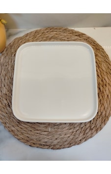 Natura Kare Pasta Tabağı 22cm Beyaz Natura Kare Pasta Tabağı 22cm Beyaz
