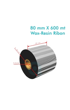 80x600 Mt Premium Wax-resin Ribon Asya Barkod A221