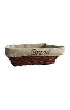 Groovy Bezli Dikdörtgen Ekmek Sepeti 22x16x7 cm Kod:Grv 904 Kahverengi