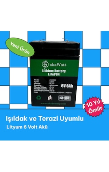Akaenergy 6 Volt 6 Amper Lityum Terazi Aküsü