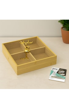 4 Bölmeli Bambu Servis Sunumluk 22x22x5 Cm Çok Renkli 4 Bölmeli Bambu Servis Sunumluk 22x22x5 Cm Çok Renkli
