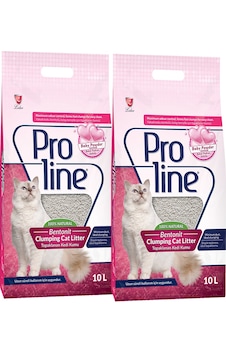 Proline Bebek Pudralı Kalın Taneli Topaklaşan Bentonit Kedi Kumu 2 x 10 L