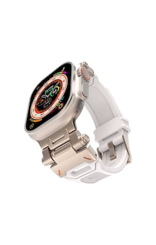 Watch 7 45mm Ogaa Krd-108 Metal Başlıklı Silikon Kordon-starlight Watch 7 45mm Ogaa Krd-108 Metal Başlıklı Silikon Kordon-starlight