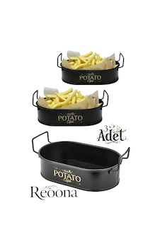 Patato Mini Oval Patates & Cips Sunumluk 21 Cm 3 Adet Siyah Siyah Patato Mini Oval Patates & Cips Sunumluk 21 Cm 3 Adet Siyah Siyah