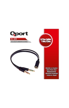 QPORT (Q-A12) 3.5MM DISI TO 5MM ERKEK AUDIO+MIC  15CM