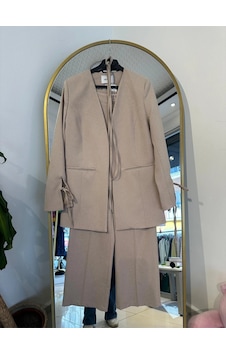Hasenna Ptkm020 Bağcıklı Yün Pantolon Takım Bej