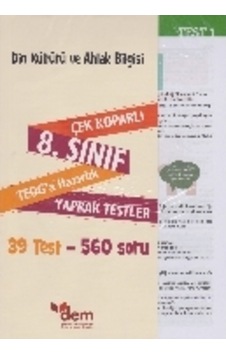 Din Kültürü ve Ahlak Bilgisi 8. Sınıf Çek KoparlıTEOG'a Hazırlık Yaprak Testler - Dem Yayınları Din Kültürü ve Ahlak Bilgisi 8. Sınıf Çek KoparlıTEOG'a Hazırlık Yaprak Testler - Dem Yayınları