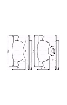 Opel Corsa E 1.2 2014-2020 Bosch Ön Fren Balatası Opel Corsa E 1.2 2014-2020 Bosch Ön Fren Balatası