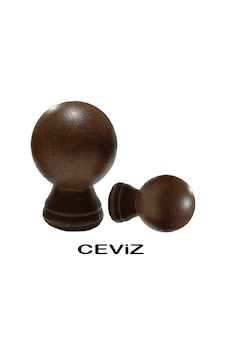 Perdemix Ahşap Rustik Top Başlık 2 Adet Ceviz Perdemix Ahşap Rustik Top Başlık 2 Adet Ceviz