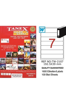 Tanex Tw-2107 192.5Mmx39Mm Etiket 100 Tabaka