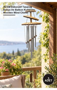 3 Adet Ahşap Rüzgar Çanı 36 Cm Dekoratif Tasarım Bahçe Ve Balkon Kullanımı Wooden Wind Chime 3 Adet Ahşap Rüzgar Çanı 36 Cm Dekoratif Tasarım Bahçe Ve Balkon Kullanımı Wooden Wind Chime