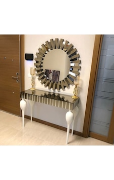 Tombul Aynalı Dresuar 110 Cm Şanel Ayna Takımı Beyaz