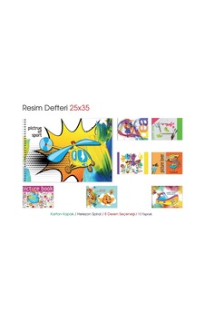 Mcolor 25x35 Orta Boy Karton Kapak Telli Resim Defteri 15 Yaprak 24'li Paket
