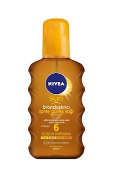 Nivea Sun SPF 6 Bronzlaştırıcı Sprey Güneş Yağı 200 ML Nivea Sun SPF 6 Bronzlaştırıcı Sprey Güneş Yağı 200 ML