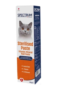 Spectrum Sterilised Paste Kısırlaştırılmış Kediler İçin Vitamin Mineralli Malt Macunu 30 G Spectrum Sterilised Paste Kısırlaştırılmış Kediler İçin Vitamin Mineralli Malt Macunu 30 G